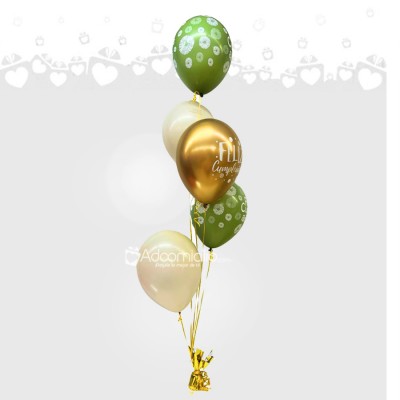 Bouquet x 5 Globos En Helio A Domicilio En Cali Pedido Con Un Día De Anticipación 