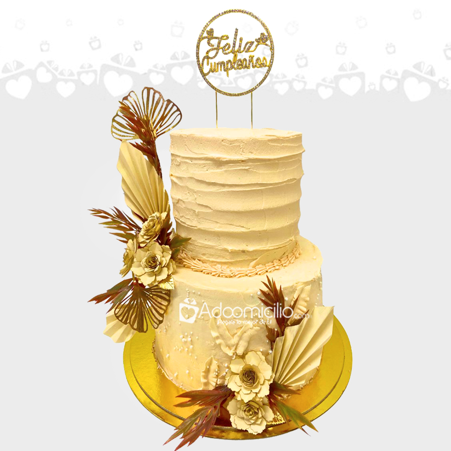 Torta De Dos Pisos Para Cumpleaños Con Flores A Domicilio En Cali Pedido Con 2 Días De Anticipación 