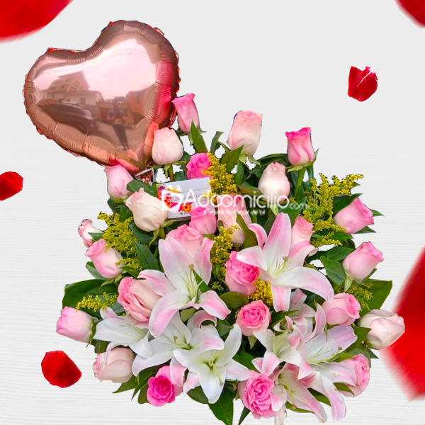 Rosas Rosadas Y Lirios Para Amor Y Amistad A Domicilio En Cali 