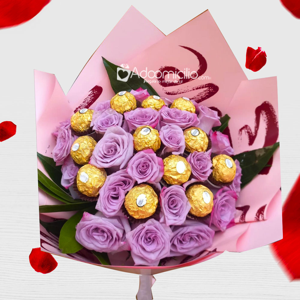 Bouquet De Rosas Y Chocolates Para San Valentín A Domicilio En Cali 