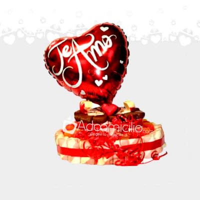 Torta Romántica Masmelos, Gomitas y Chocolates A Domicilio En Medellin Pedido Con Dos Días De Anticipación