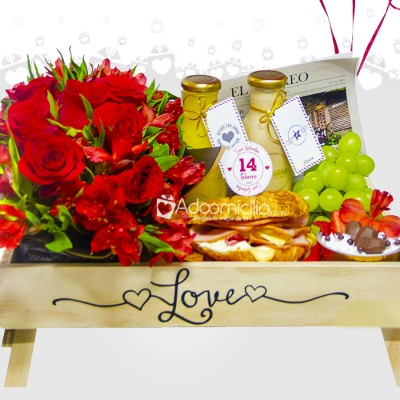 Desayuno Sorpresa Con Rosas Para San Valentín A Domicilio En Medellín Pedido Con Dos Días De Anticipación 