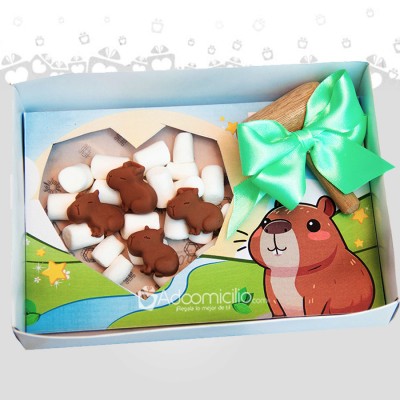 Corazón De Chocolate Rompible Temática De Capibara A Domicilio En Medellín Pedido Con Dos Días De Anticipación 
