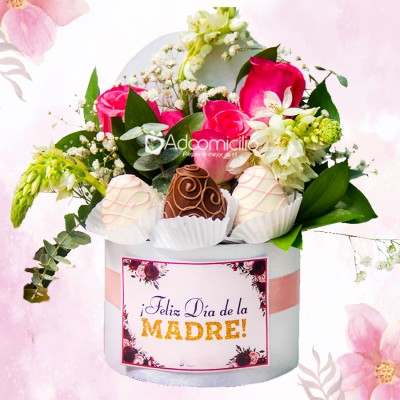Rosas Y Fresas Con Chocolate Para Mamá A Domicilio En Medellín Pedido Con Dos Días De Anticipación 