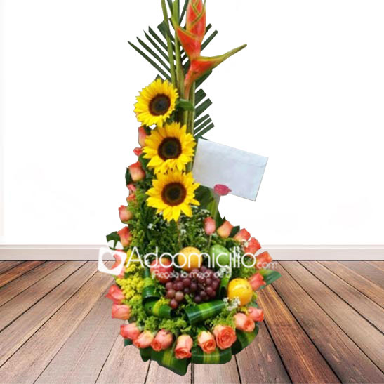 Arreglo Floral Con Frutas En Cali 