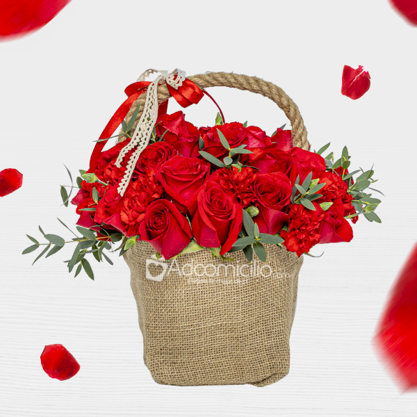 Canasta Con Rosas Para Amor Y Amistad A Domicilio En Medellín 